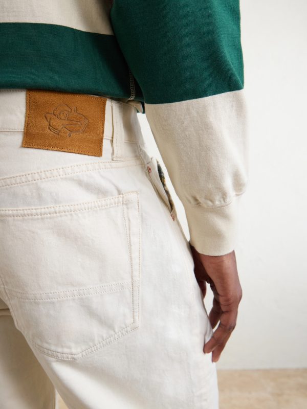 Straight-Leg Leather-Trimmed Jeans - CU Straight-Leg Leather-Trimmed Jeans - CU