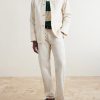 Straight-Leg Leather-Trimmed Jeans - OU Straight-Leg Leather-Trimmed Jeans - OU