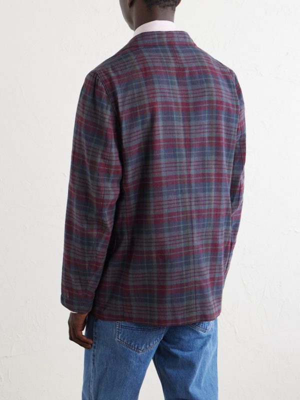Madras Games Checked Linen-Blend Blazer - BK Madras Games Checked Linen-Blend Blazer - BK