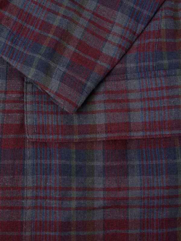 Madras Games Checked Linen-Blend Blazer - E1 Madras Games Checked Linen-Blend Blazer - E1