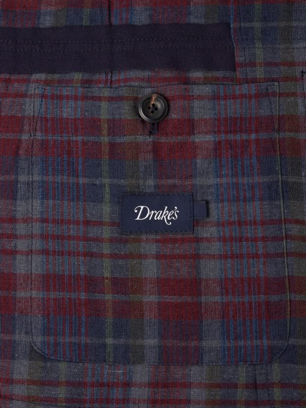 Madras Games Checked Linen-Blend Blazer - E2 Madras Games Checked Linen-Blend Blazer - E2