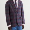 Madras Games Checked Linen-Blend Blazer - FR Madras Games Checked Linen-Blend Blazer - FR