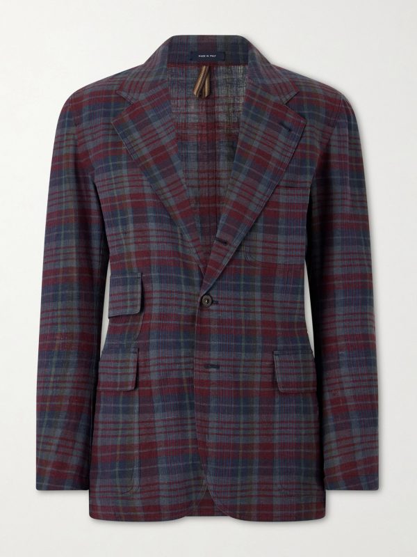 Madras Games Checked Linen-Blend Blazer Madras Games Checked Linen-Blend Blazer