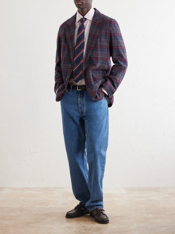 Madras Games Checked Linen-Blend Blazer - OU Madras Games Checked Linen-Blend Blazer - OU
