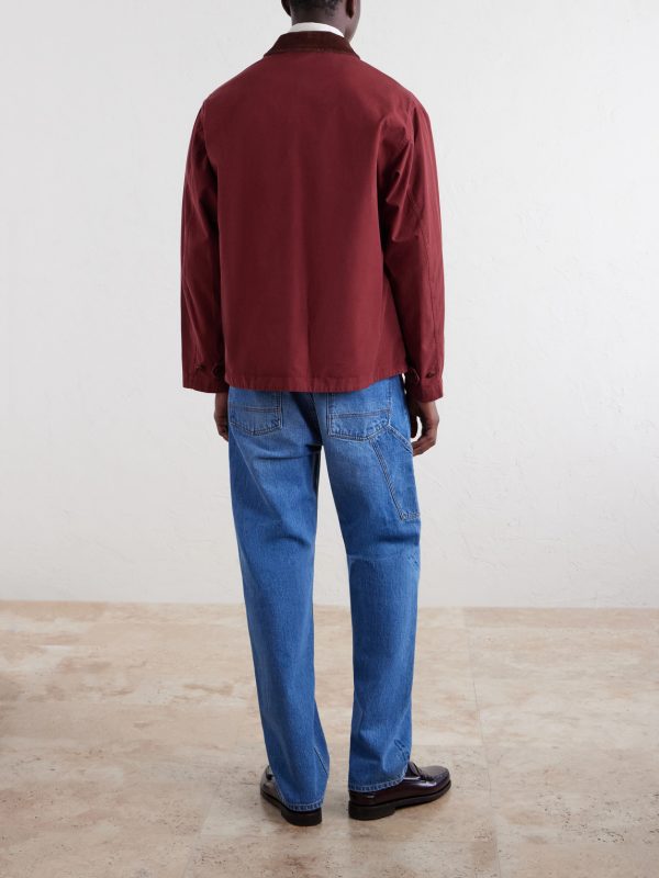 Corduroy-Trimmed Cotton Jacket - BK Corduroy-Trimmed Cotton Jacket - BK