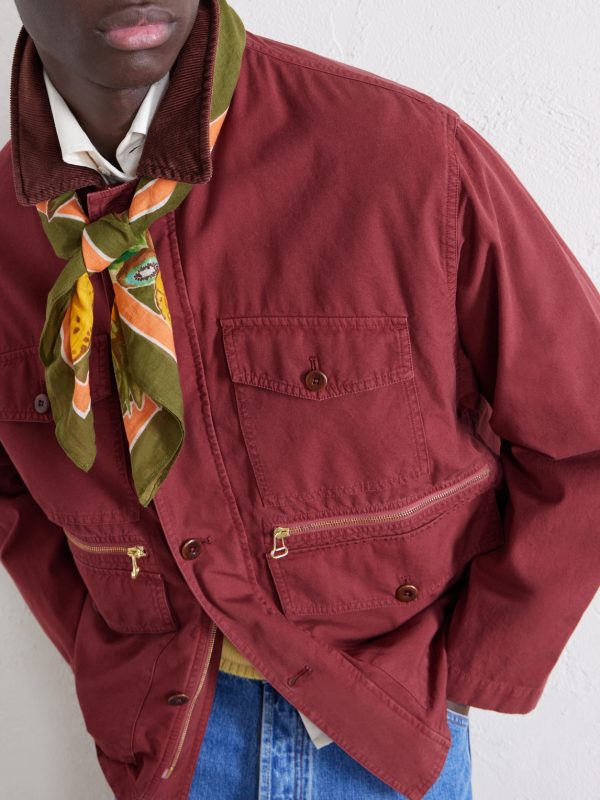 Corduroy-Trimmed Cotton Jacket - CU Corduroy-Trimmed Cotton Jacket - CU