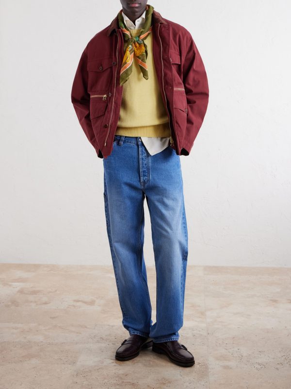 Corduroy-Trimmed Cotton Jacket - OU Corduroy-Trimmed Cotton Jacket - OU