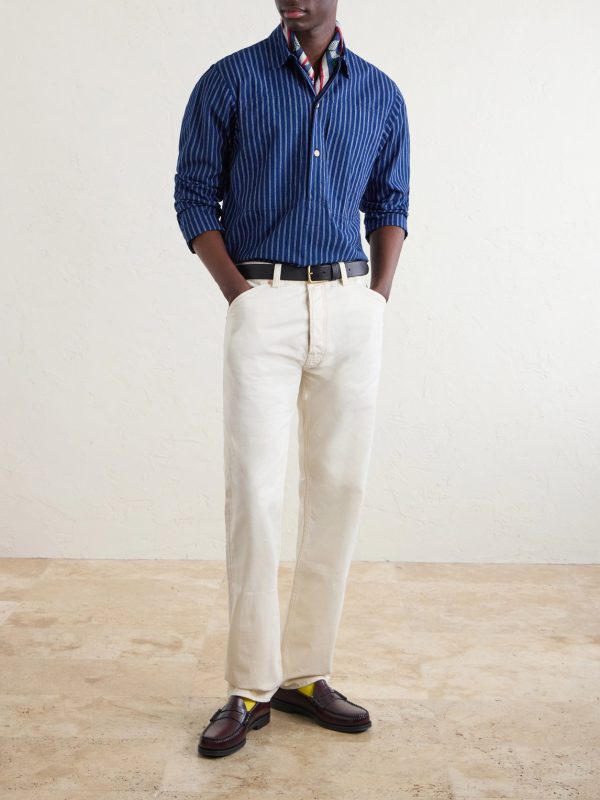 Striped Cotton Polo Shirt - OU Striped Cotton Polo Shirt - OU