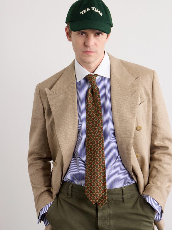 Tea Time Embroidered Wool Baseball Cap - FR