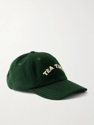 Tea Time Embroidered Wool Baseball Cap Tea Time Embroidered Wool Baseball Cap