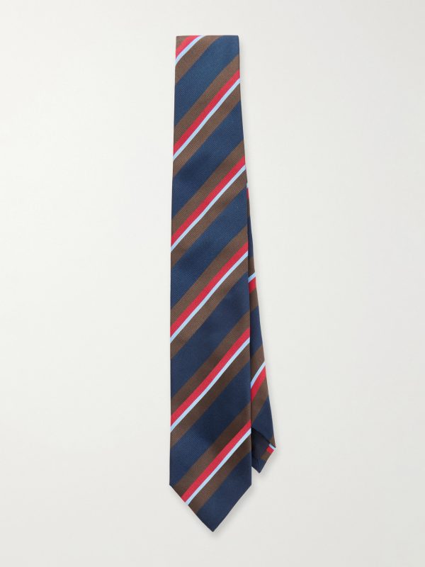 7cm Striped Silk and Cotton-Blend Tie 7cm Striped Silk and Cotton-Blend Tie