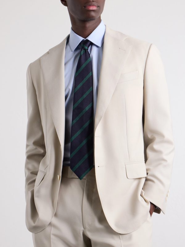 7cm Striped Silk Tie - FR
