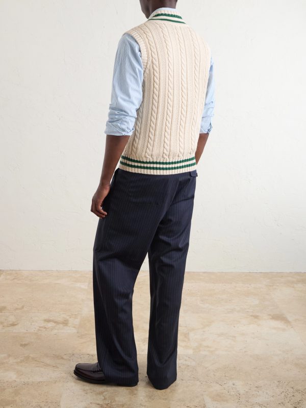 Cricket Knitted Cotton and Cashmere-Blend Vest - BK Cricket Knitted Cotton and Cashmere-Blend Vest - BK