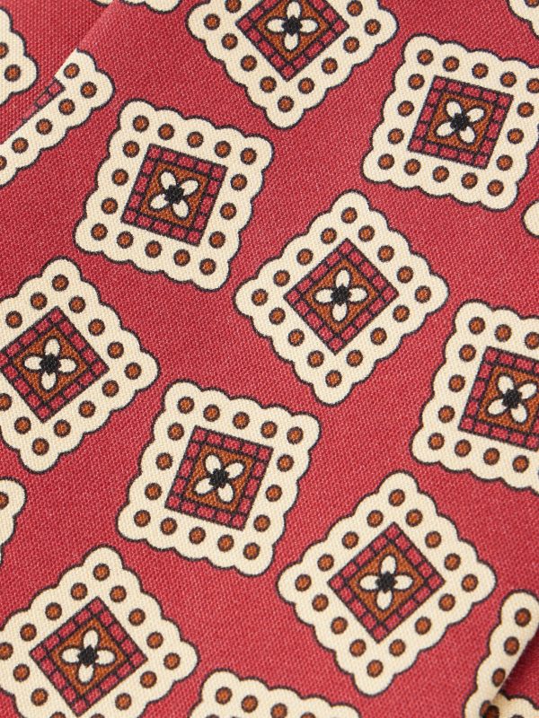 7cm Jumbled Medallion Printed Silk-Habotai Tie - E1 7cm Jumbled Medallion Printed Silk-Habotai Tie - E1