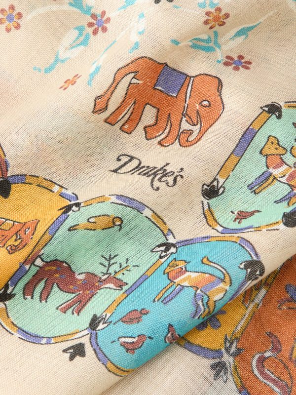 Frayed Printed Wool and Silk-Blend Scarf - CU Frayed Printed Wool and Silk-Blend Scarf - CU