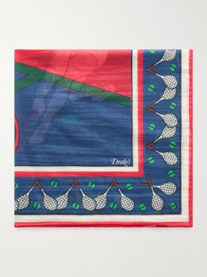 Printed Cotton and Silk-Blend Scarf