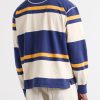Striped Cotton-Jersey Half-Zip Polo Shirt - BK