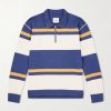 Striped Cotton-Jersey Half-Zip Polo Shirt