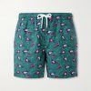 Straight-Leg Mid-Length Printed Swim Shorts Straight-Leg Mid-Length Printed Swim Shorts