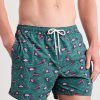 Straight-Leg Mid-Length Printed Swim Shorts - OU Straight-Leg Mid-Length Printed Swim Shorts - OU