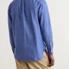 Button-Down Collar Cotton and Linen-Blend Polo Shirt - BK Button-Down Collar Cotton and Linen-Blend Polo Shirt - BK