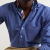 Button-Down Collar Cotton and Linen-Blend Polo Shirt - CU Button-Down Collar Cotton and Linen-Blend Polo Shirt - CU