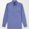 Button-Down Collar Cotton and Linen-Blend Polo Shirt Button-Down Collar Cotton and Linen-Blend Polo Shirt