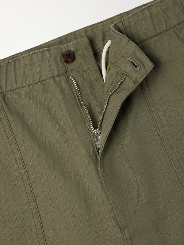 Straight-Leg Cotton-Blend Cargo Trousers - E1