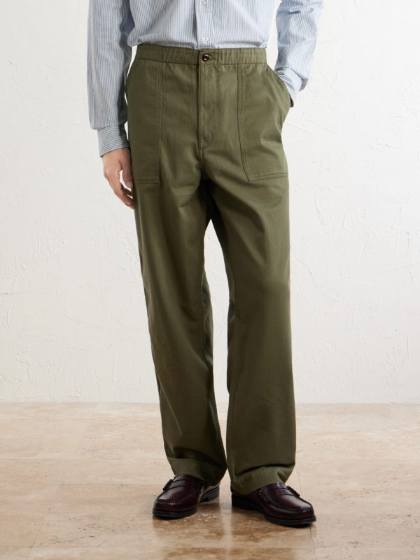 Straight-Leg Cotton-Blend Cargo Trousers - FR
