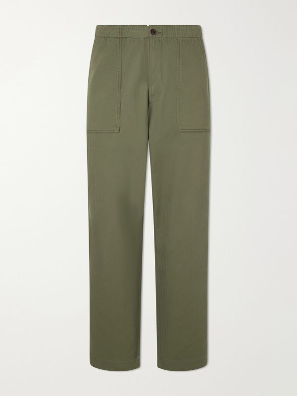 Straight-Leg Cotton-Blend Cargo Trousers