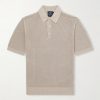 Mesh-Knit Cotton Polo Shirt