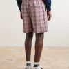 Straight-Leg Checked Linen And Cotton-Blend Drawstring Shorts - BK Straight-Leg Checked Linen And Cotton-Blend Drawstring Shorts - BK