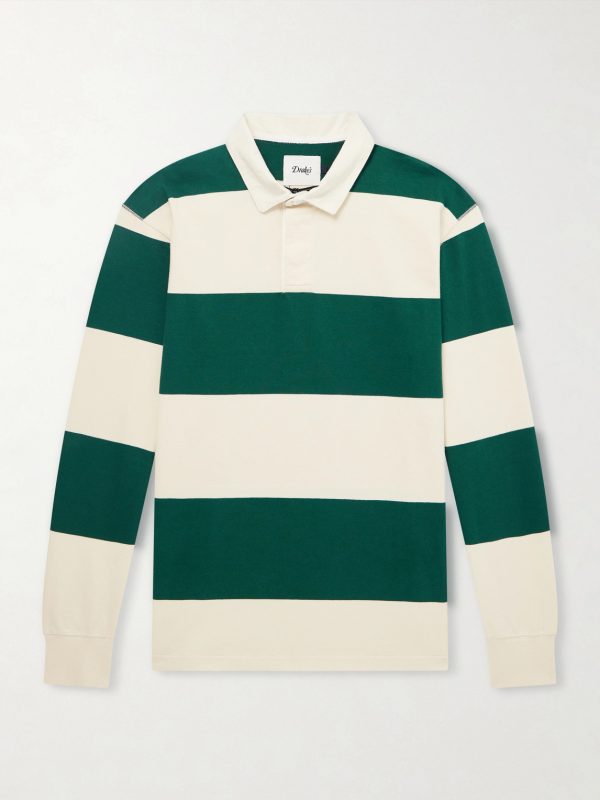 Stripe Cotton-Jersey Polo Shirt
