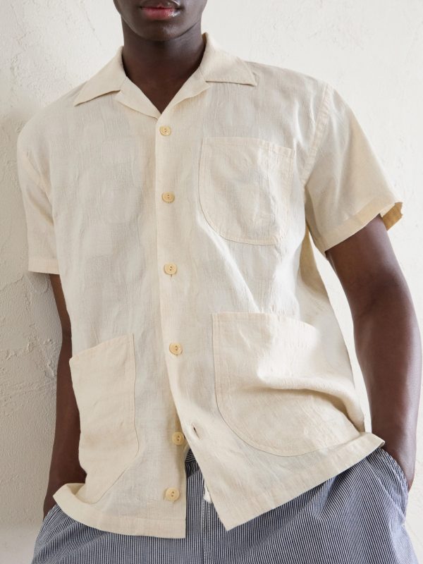 Camp-Collar Linen Shirt - E1
