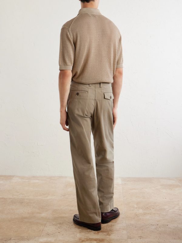 Wide-Leg Cotton-Twill Chinos - BK