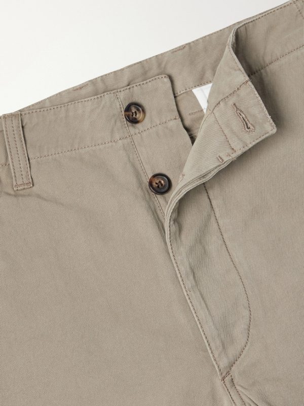 Wide-Leg Cotton-Twill Chinos - E1