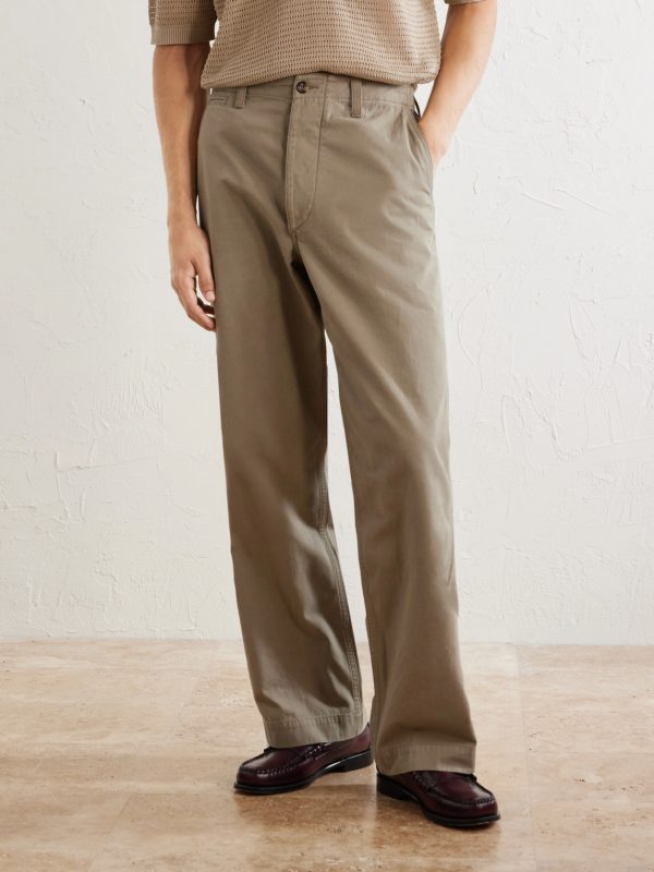 Wide-Leg Cotton-Twill Chinos - FR