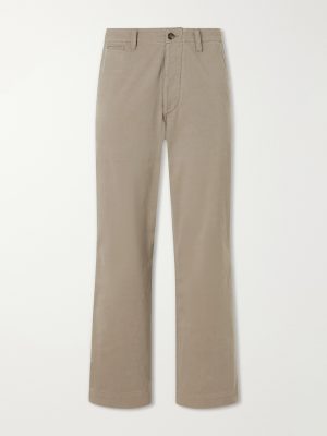 Wide-Leg Cotton-Twill Chinos