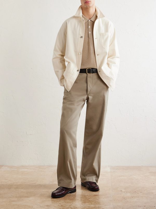 Wide-Leg Cotton-Twill Chinos - OU