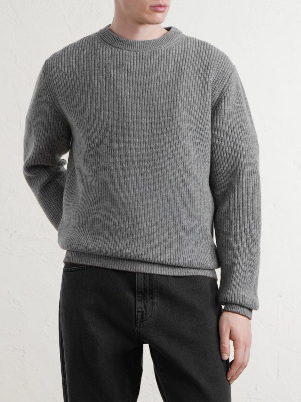 Ribbed Wool and Cashmere-Blend Sweater - FR