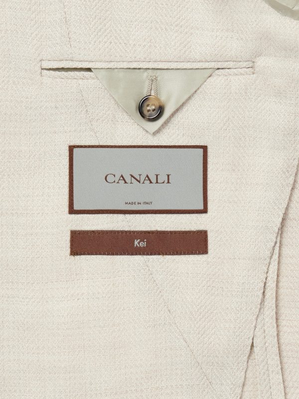 Kai Herringbone Wool, Linen and Silk-Blend Blazer - E2 Kai Herringbone Wool, Linen and Silk-Blend Blazer - E2