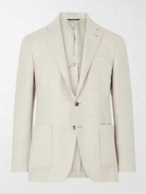 Kai Herringbone Wool, Linen and Silk-Blend Blazer Kai Herringbone Wool, Linen and Silk-Blend Blazer
