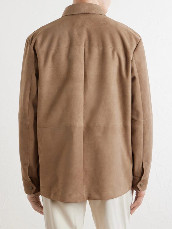 Paneled Suede Overshirt - BK Paneled Suede Overshirt - BK