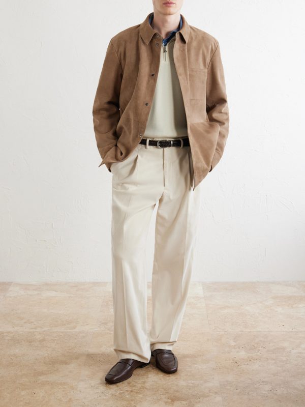 Paneled Suede Overshirt - OU Paneled Suede Overshirt - OU