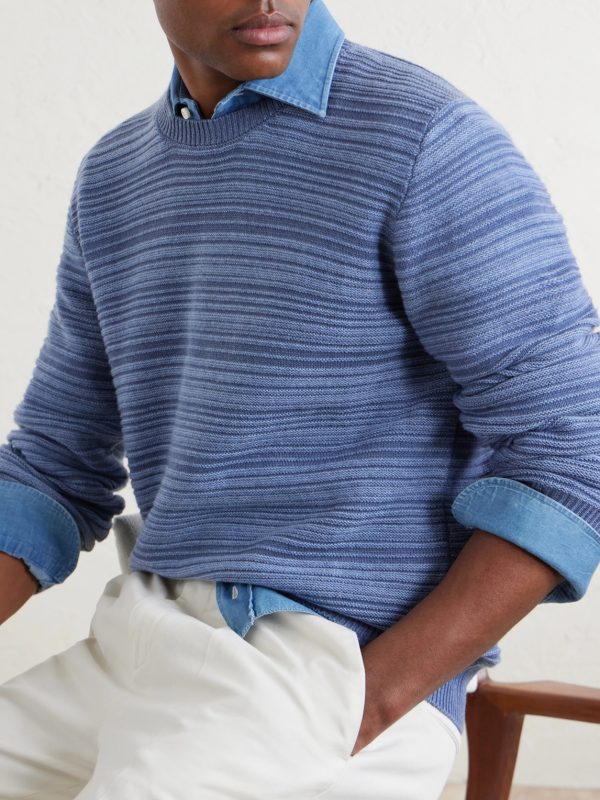 Striped Wool and Cashmere-Blend Sweater - CU Striped Wool and Cashmere-Blend Sweater - CU