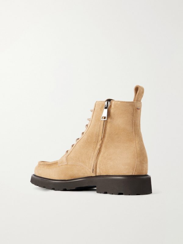 Suede Lace-Up Boots - BK