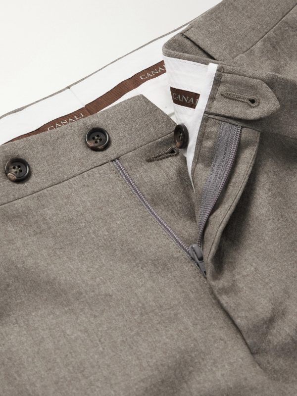 Slim-Fit Wool-Flannel Suit Trousers - E1 Slim-Fit Wool-Flannel Suit Trousers - E1