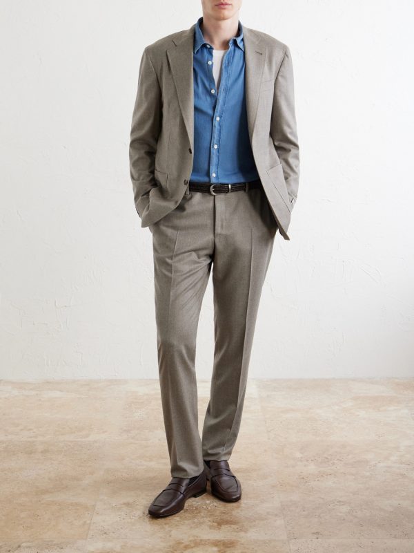 Slim-Fit Wool-Flannel Suit Trousers - OU Slim-Fit Wool-Flannel Suit Trousers - OU