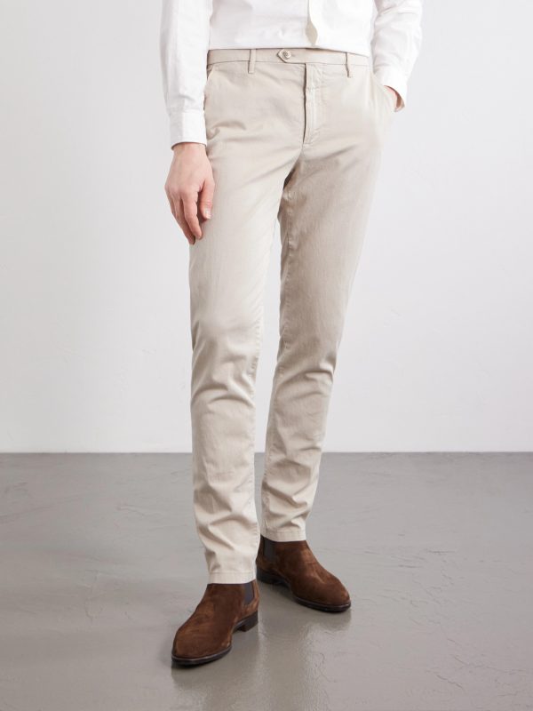 Slim-Fit Stretch Cotton-Blend Gabardine Trousers - FR Slim-Fit Stretch Cotton-Blend Gabardine Trousers - FR