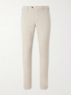 Slim-Fit Stretch Cotton-Blend Gabardine Trousers